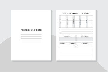 Crypto Currency Logbook kdp Interior: Trading Crypto Currency Log

