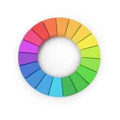 multi color wheel isolated on transparent background