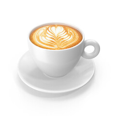 cup of cappuccino on transparent background