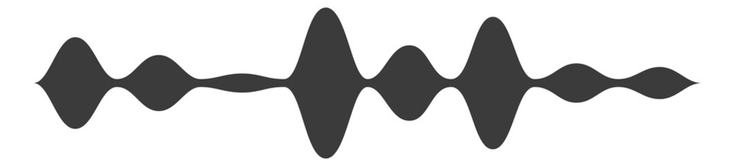 Sound wave form. Audio frequency curved shape