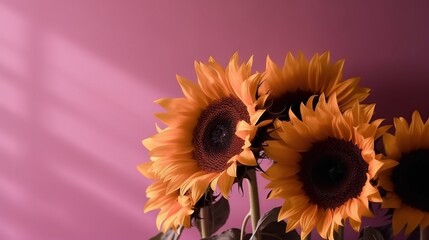  a bunch of sunflowers in a vase on a table.  generative ai