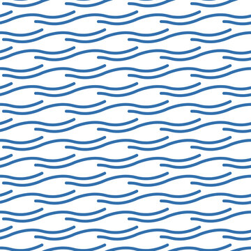 Wavy Line Pattern. Seamless Decorative Water Surface