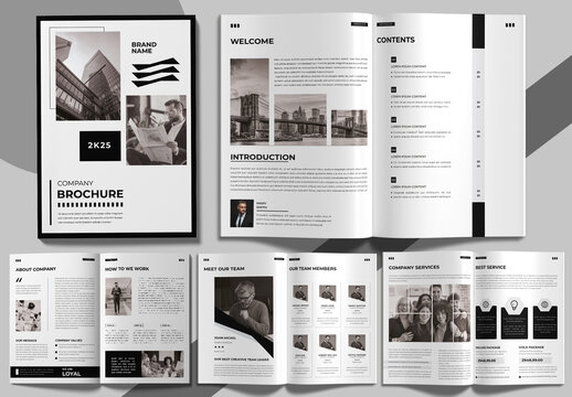 Company Profile Black White Theme Design Template
