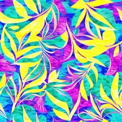 Hawaian Seamless Pattern, Tropical Pattern, Caribean, Tropical Flowers, Beach Pattern, Vacations, Generative AI