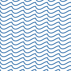 Water waves decorative texture. Seamless line pattern