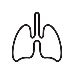 Human Lungs Line Style Icon Vector Illustration