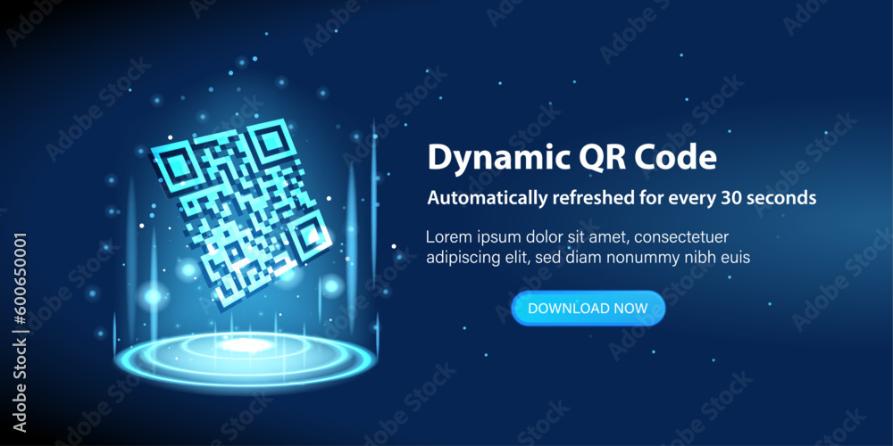 Poster qr code futuristic banner. qr code verification banner. verification concept for online shopping, sh
