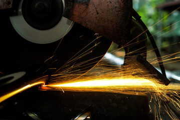 worker welding steel