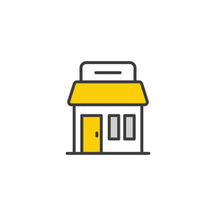 Store icon design with white background stock illustration