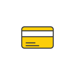 Bank Card icon design with white background stock illustration