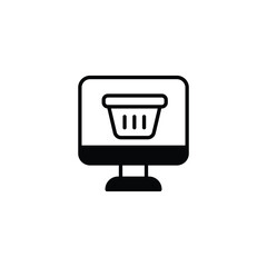 Online Shopping icon design with white background stock illustration