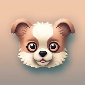 Cute little dog - ios style icon - Generative AI, AI generated