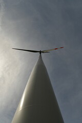 Wind energy Plant in German Forest Detail