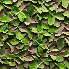 A tessellation of leaves in shades of green and brown5, Generative AI