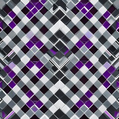 A geometric design with diamonds and rectangles arranged in a pinwheel pattern, in shades of pink and purple1, Generative AI