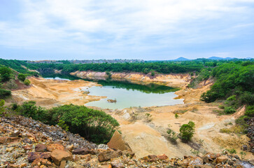Work site panorama picture at Akara Mining Resources the largest gold mining in Southeast Asia.