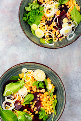 Vegetarian lentil salad, diet food