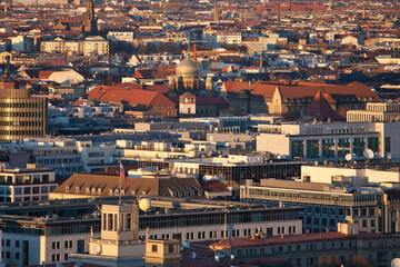 Fototapeta na wymiar Aerial view of the Berlin cityscpape