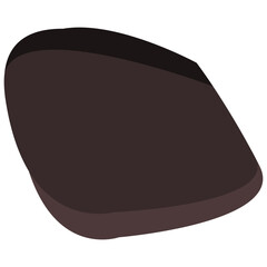 Brown stone with shadows isolated on white. Clipart.