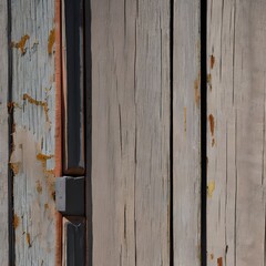 A close-up of a peeling paint on a vintage door5, Generative AI