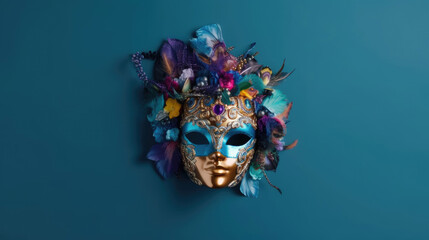 Holidays image of mardi gras masquerade venetian mask with Generative AI Technology