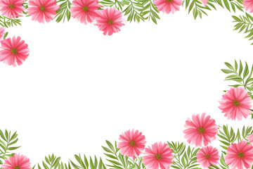 ai-generated, illustration of a flower frame