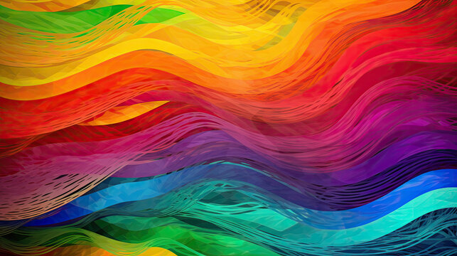 Rainbow background gay pride LGBTQ themed in a digital modern art style with Generative AI Technology