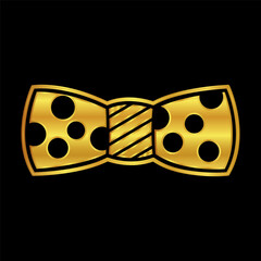 bow tie icon in gold colored, necktie icon