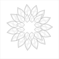 Colouring Page for Adult for Fun and Relaxation. Hand Drawn Sketch for Adult Anti Stress. Decorative Abstract Flowers in Black Isolated on White Background.-vector