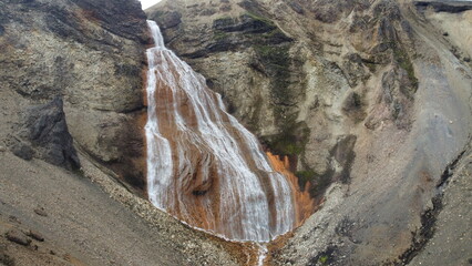 waterfall rock in the mountains