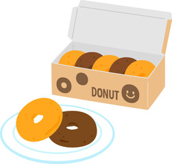 箱入りのシンプルなドーナッツ