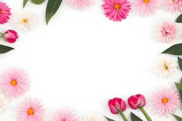 Fototapeta na wymiar ai-generated, illustration of a flower frame