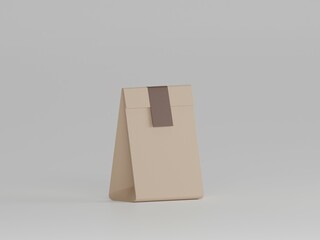 Coffee bag 3d illustration withe white background 