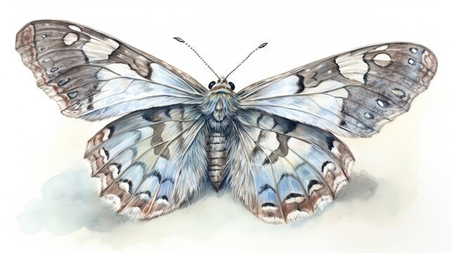  a watercolor painting of a butterfly on a white background.  generative ai