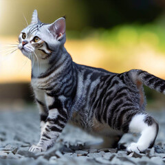 Naklejka premium cat on the beach