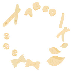 ショートパスタのフレーム背景_1