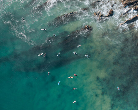 Morning surf meeting in Byron Bay