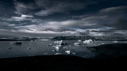Ice lagoon lake day view, Iceland