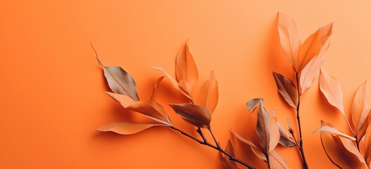 dry flora branch with leaves abstract background, Generative Ai
