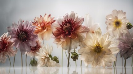  a bunch of flowers that are sitting in a vase on a table.  generative ai