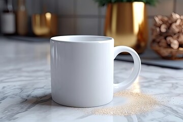 Obraz na płótnie Canvas Coffee white ceramic mug, blank Mug MockUp, Coffee Cup 