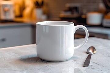 Fototapeta na wymiar Coffee white ceramic mug, blank Mug MockUp, Coffee Cup 
