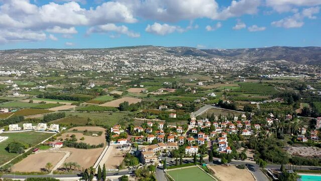 Panoramic view of country side of Cyprus near Paphos, Cyprus.