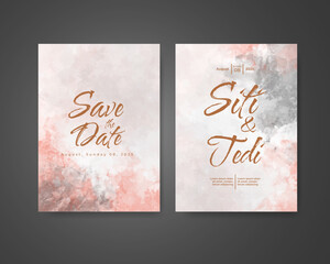 Wedding invitation with abstract watercolor background