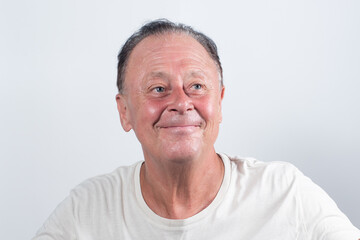 portrait of senior person on white background