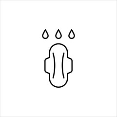 Sanitary pad icon with wings. Vector illustration on white background