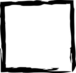 Obraz premium Abstract black paint brushstroke square on transparent background. Spots for grunge design. Can change color.