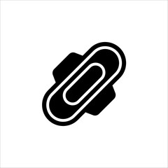 Sanitary pad icon with wings. Vector illustration on white background