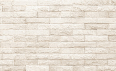 Cream brick wall texture. Old brown brick wall concrete or stone pattern nature
