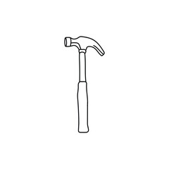 Hammer Worker Tool Line Simple Creative Logo